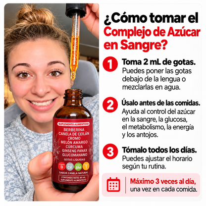 Gotas complejo de azúcar en sangre | Regula los niveles de glucosa